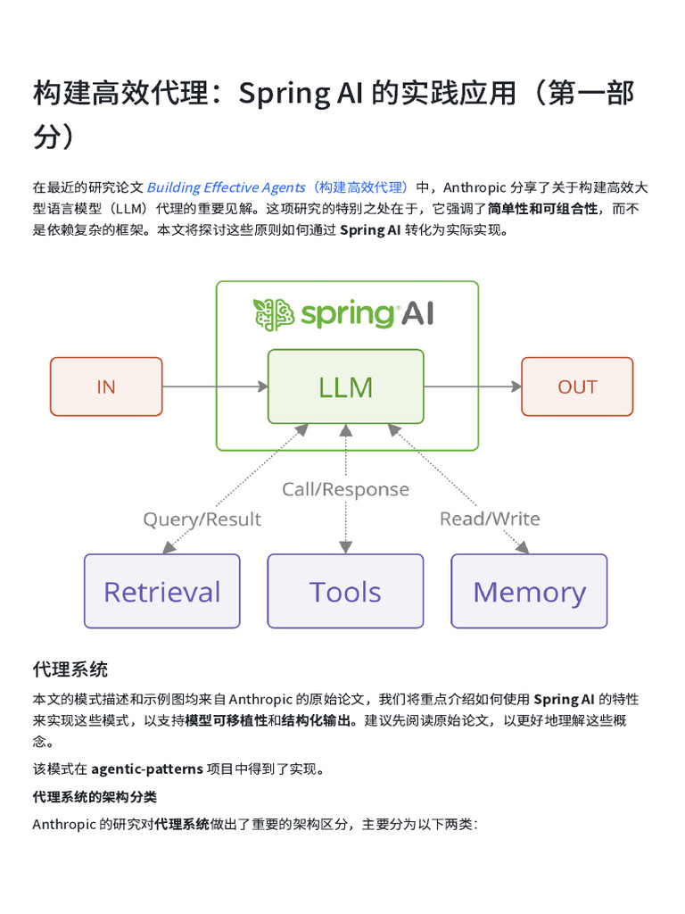构建高效代理：Spring AI 的实践应用（第一部分） | PDF