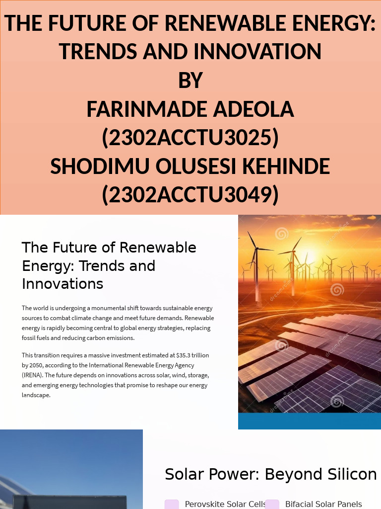 Future Trends in Renewable Energy Innovations | PDF | Renewable Energy ...