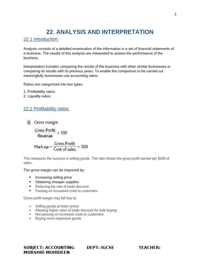 CHAPTER+22.+Analysis+and+Interpretation.+Ans | PDF | Gross Margin ...