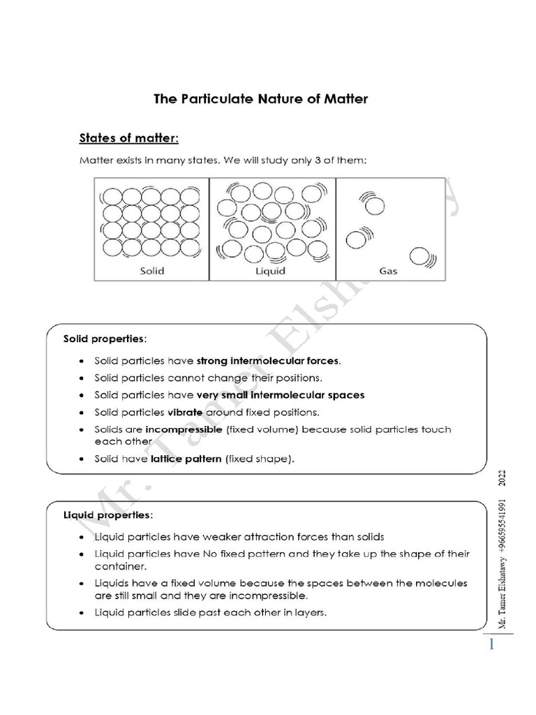Chemistry Notes MR Tamer Elshatawy | PDF