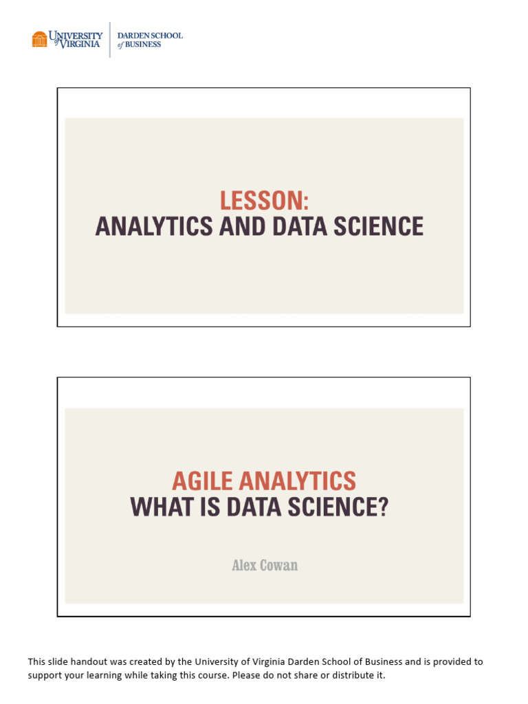 Agile Analytics - Week 4 - Slide Handout | PDF