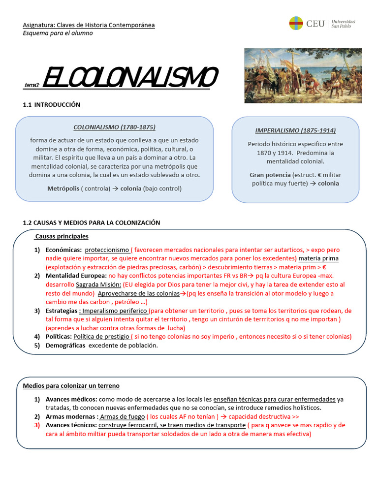 Causas y Consecuencias del Colonialismo | PDF | Colonialismo ...