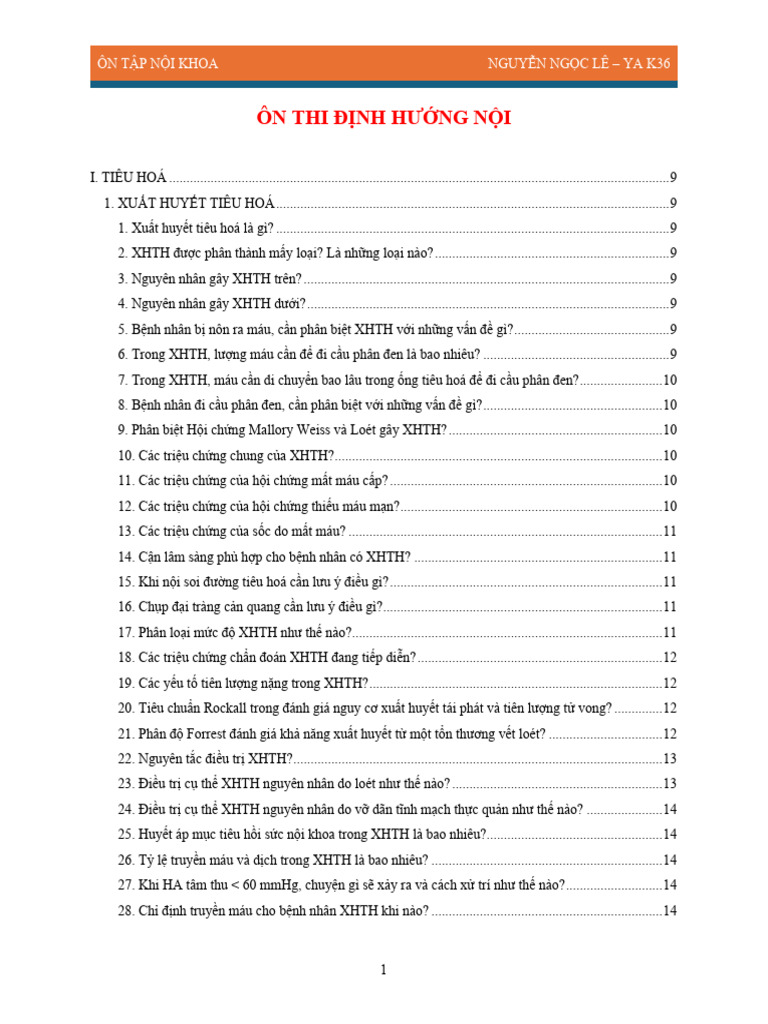 Ôn Thi Định Hướng CK Nội 2025 | PDF