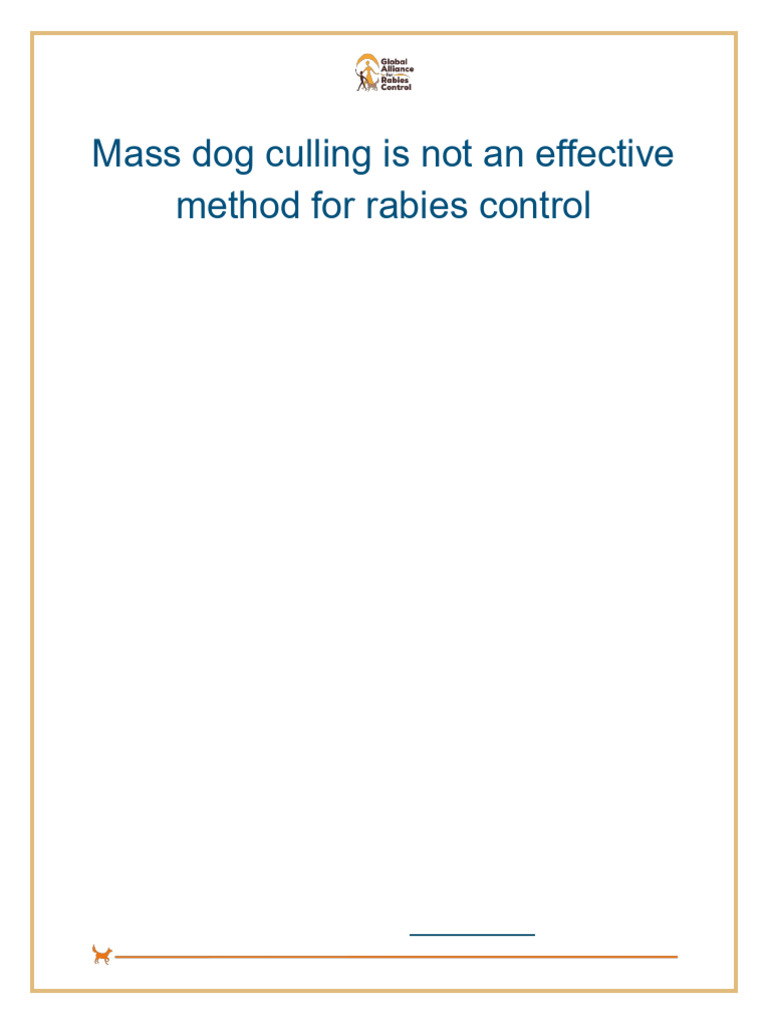GARC Position Statement On Culling ENG | PDF | Rabies | Vaccination