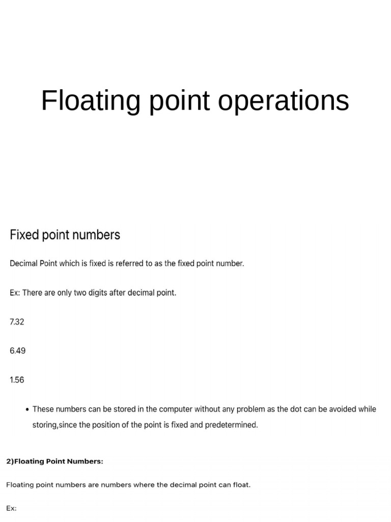 Floating Point Arithmetic Overview | PDF