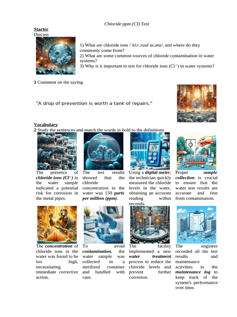 Chloride Levels in Water Testing Guide | PDF | Chloride | Water