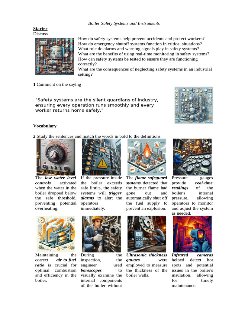 Boiler Safety Systems and Instruments - Lesson | PDF | Boiler | Water