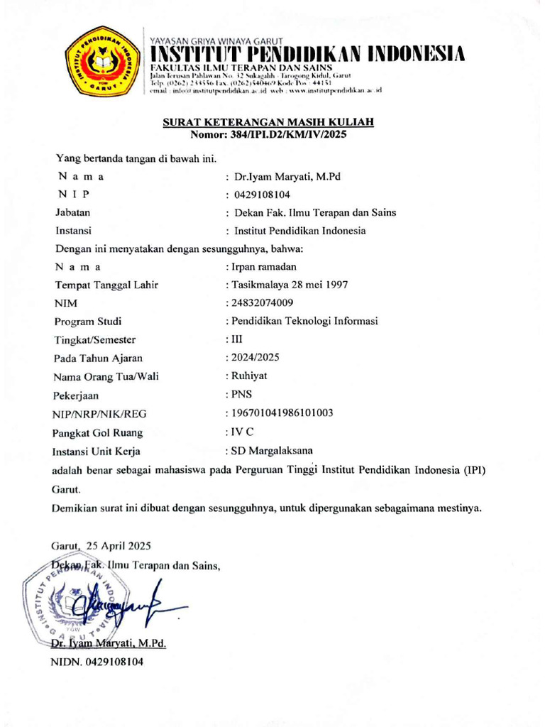 Suket Kuliah Ipi-Irpan Ramadan | PDF