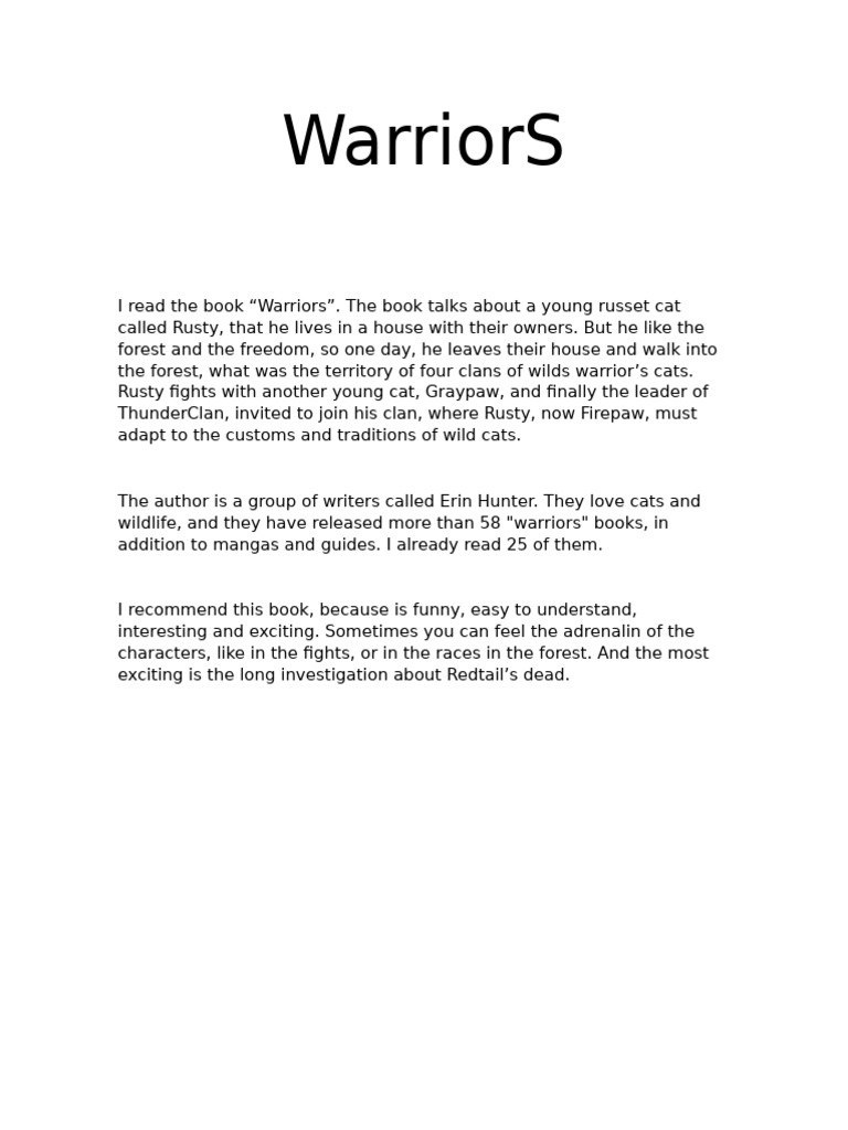 Warriors: Firepaw's Journey Begins | PDF