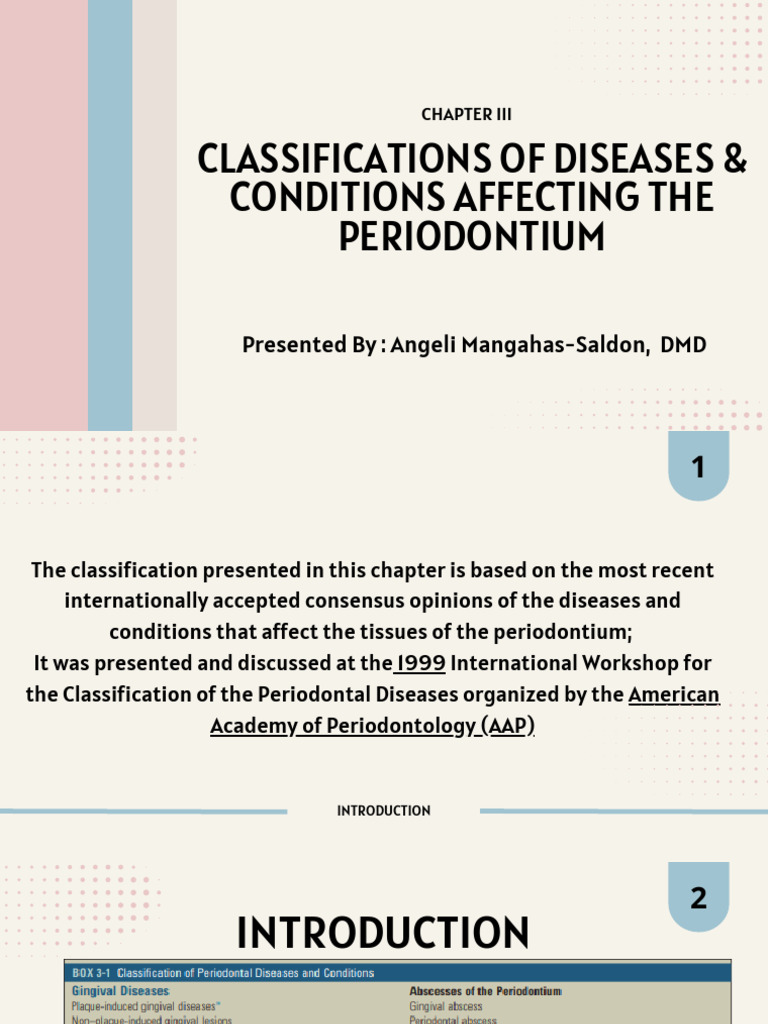 Periodontal Disease Classifications Guide | PDF | Periodontology ...