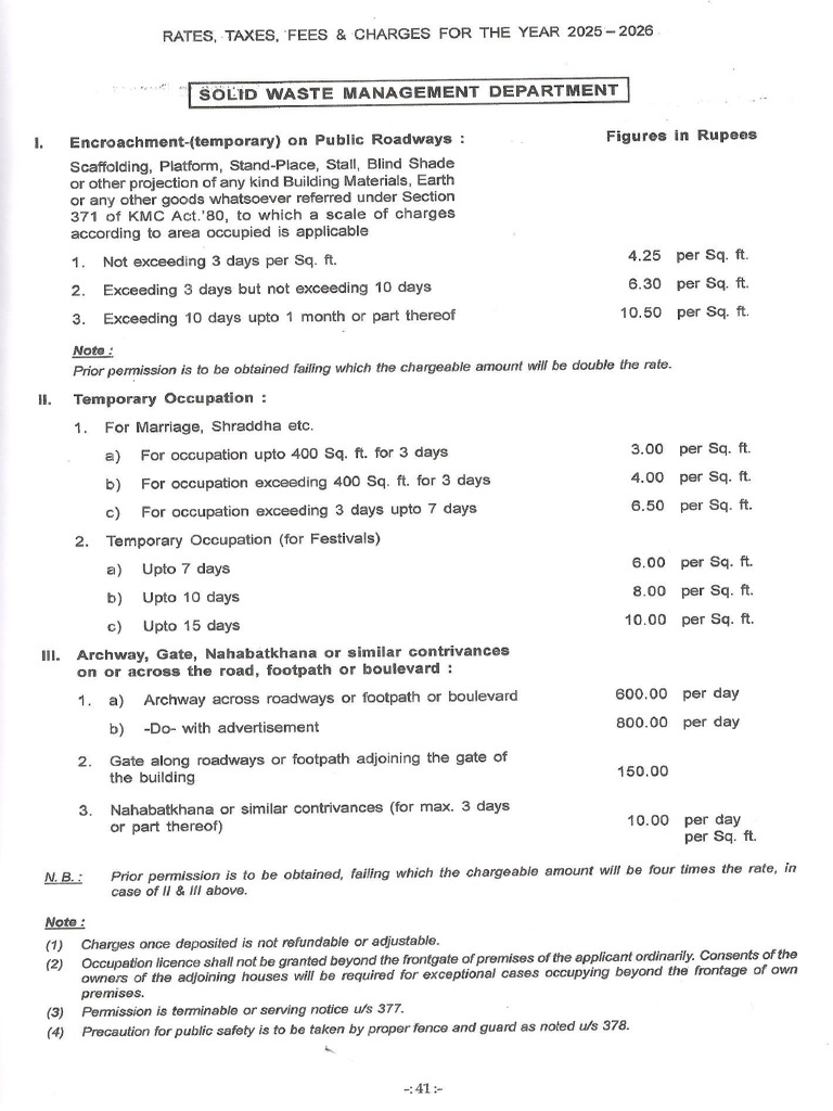 SWM RatesCharges 2025 2026 | PDF
