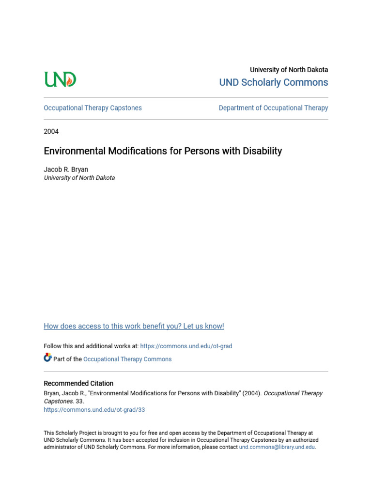 Environmental Modifications for Disabilities | PDF | Occupational ...