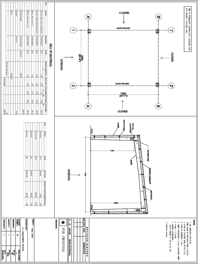 Proposed Shed - Compressor Room (7.5m X 6.3m) - G.A - 00 | PDF