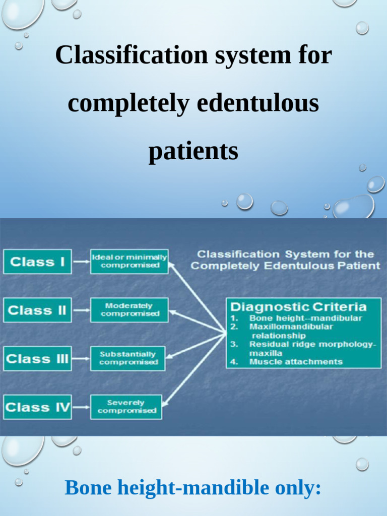 Classification of Edentulous Patient Types | PDF | Dentures | Tooth