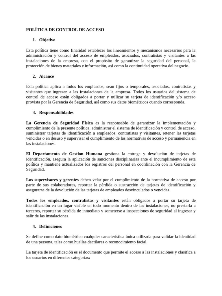 Control de Acceso y Seguridad Física | PDF | Biometría