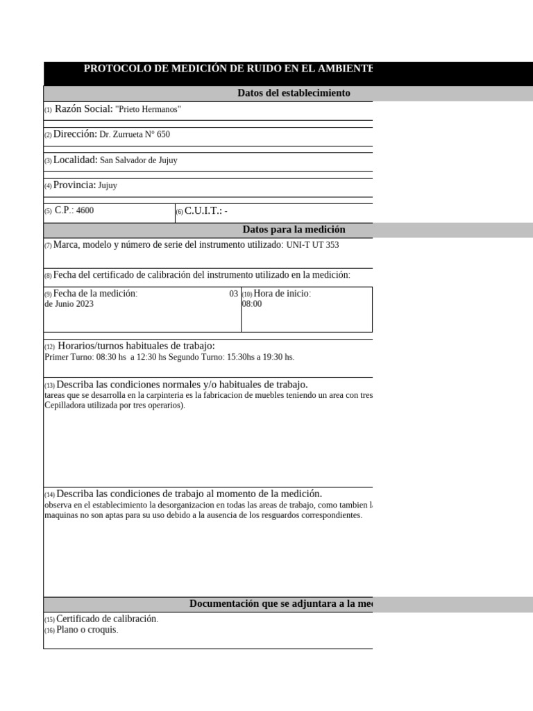 Protocolo de Medición de Ruido Laboral | PDF | Decibel | ruido