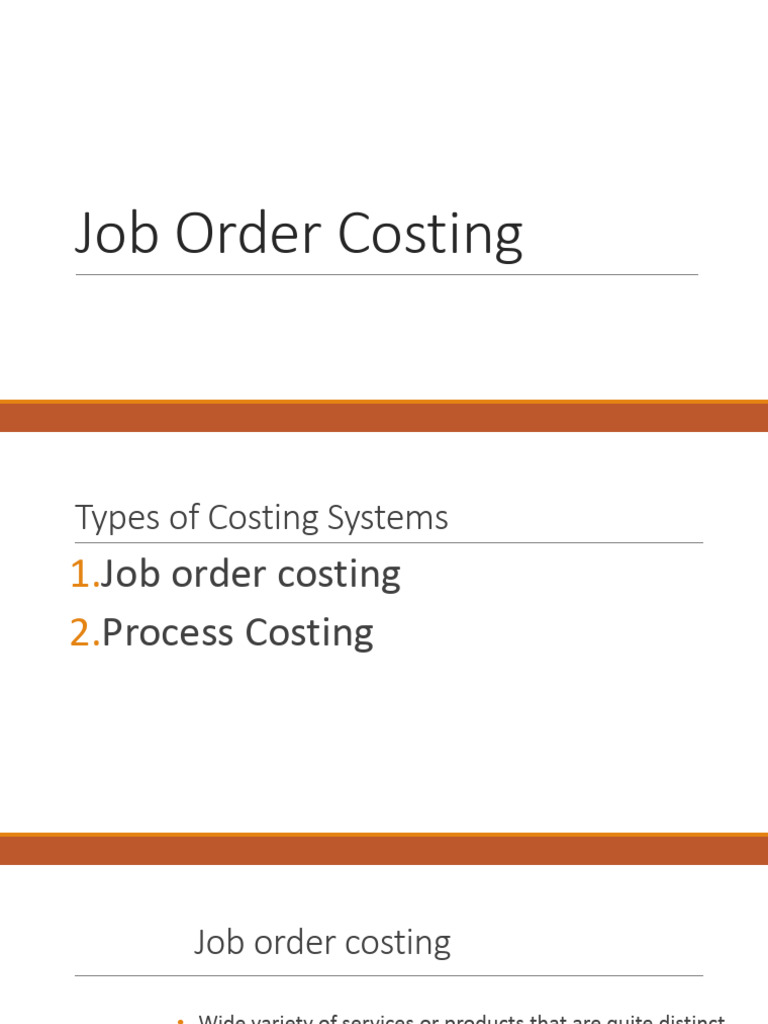 8 Job Order Costing | PDF | Financial Economics | Management Accounting
