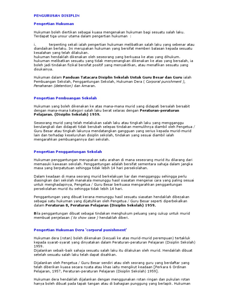 Pengurusan Disiplin Pdf