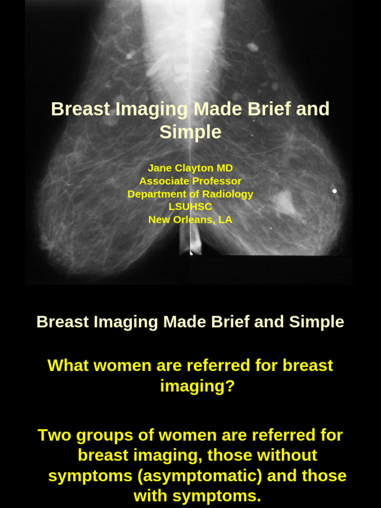 Breast Imaging Overview and Guidelines | PDF | Mammography | Breast Cancer