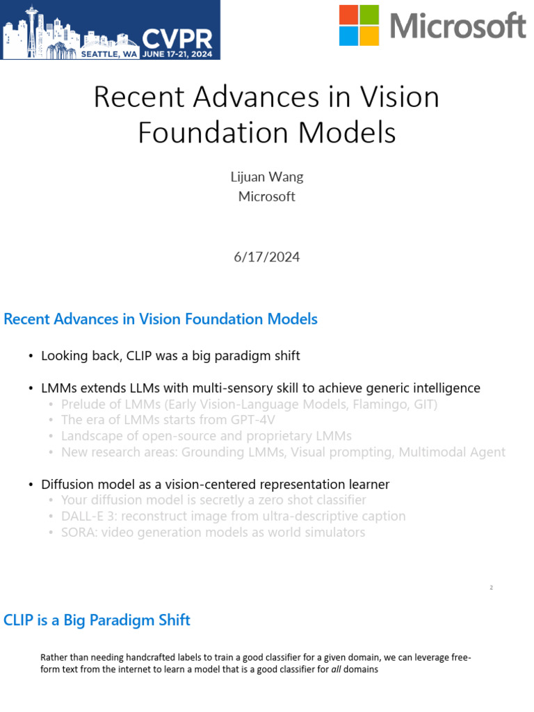 Advances in Vision Foundation Models | PDF | Cognitive Science ...