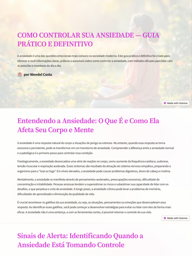 Controle da Ansiedade: Guia Prático | PDF | Ansiedade | Pensamento