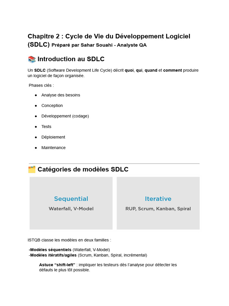 Cycle de Vie du Développement Logiciel | PDF | Test de logiciel | Test ...