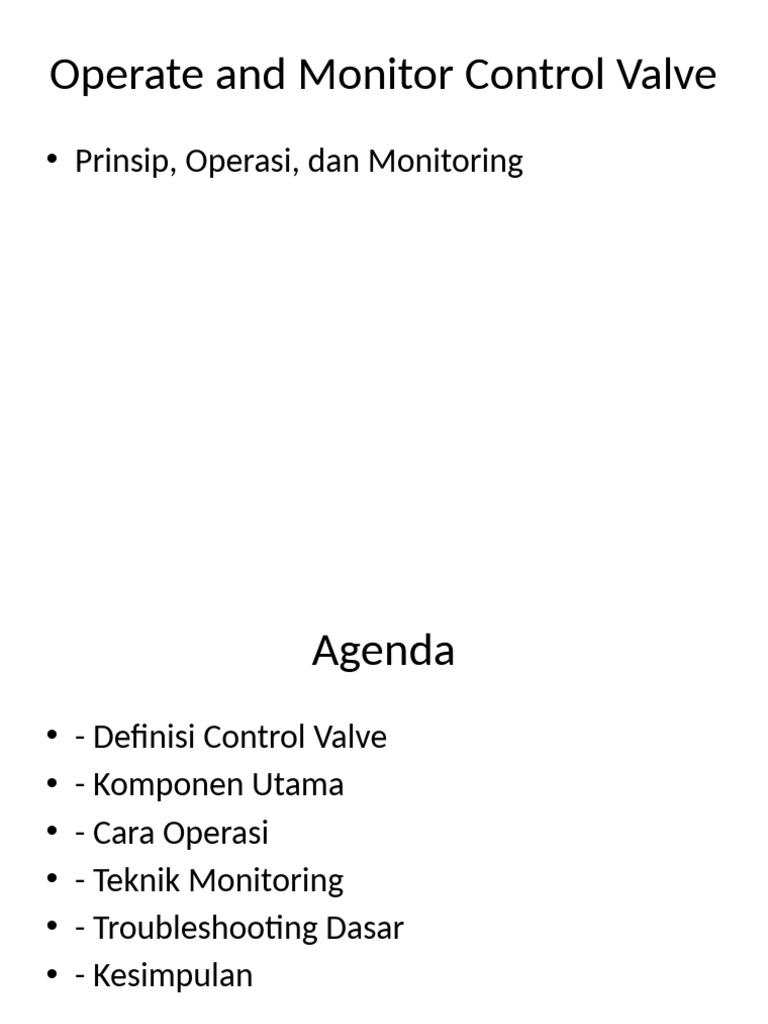 Operate and Monitor Control Valve With Images | PDF