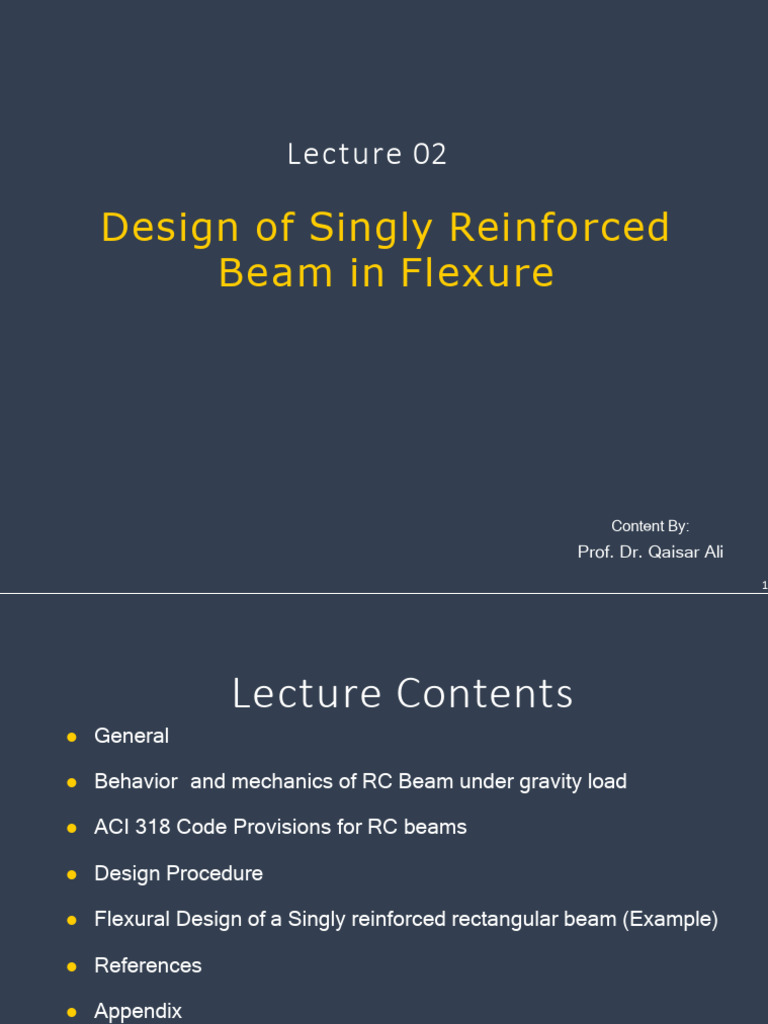 Lecture 02 Design of Singly Reinforced Beam in Flexure Done | PDF ...