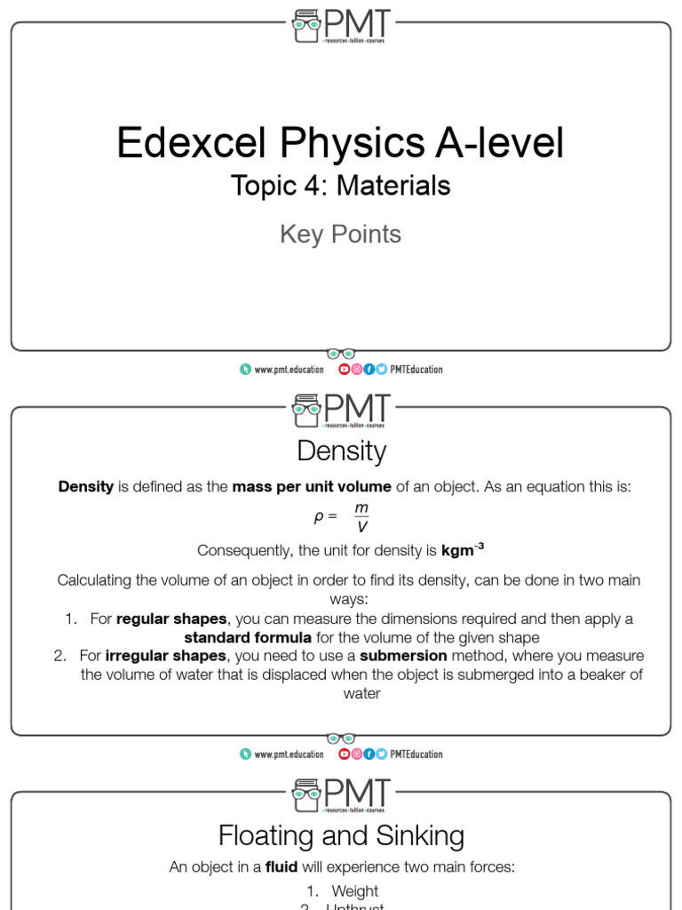 A-level Physics: Materials Overview | PDF | Deformation (Engineering ...