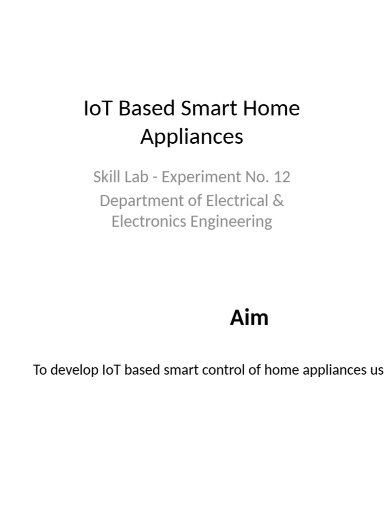 IoT Smart Home Appliance Control Guide | PDF