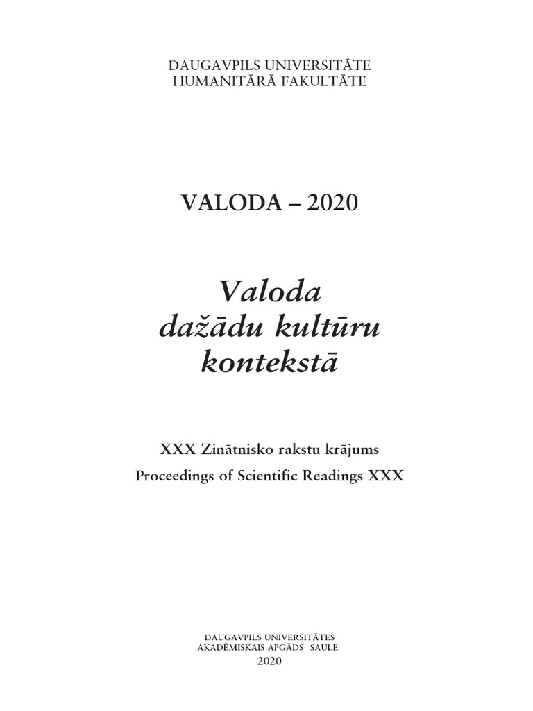 Du Valoda 2020 Druka Pdf Human Communication Linguistics