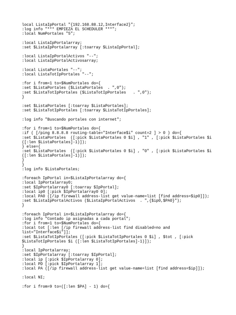 MikroTik Portal Internet Management Script | PDF | Computer Networking