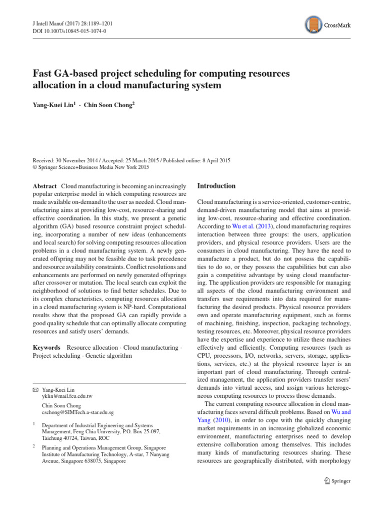 Genetic Algorithms for Cloud Resource Allocation | PDF | Cloud ...