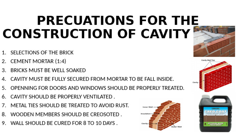 Precuations For The Construction of Cavity Wall | PDF