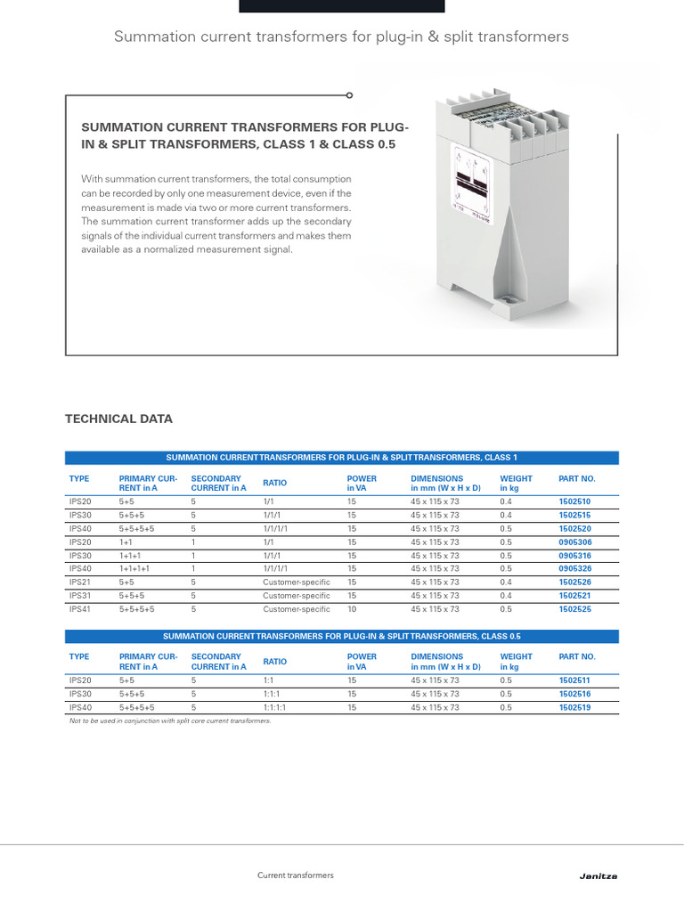 Summation Current Transformers Data | PDF | Transformer | Electrical ...