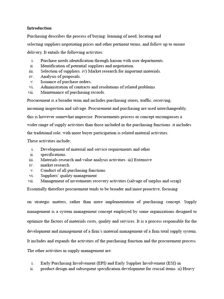 Understanding Purchasing and Procurement Processes | PDF | Point Of ...