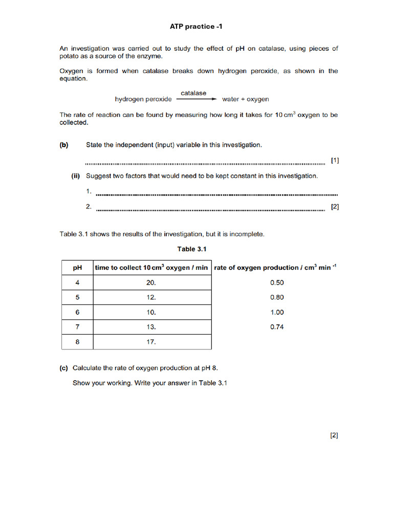 ATP Practice Questions and Answers | PDF
