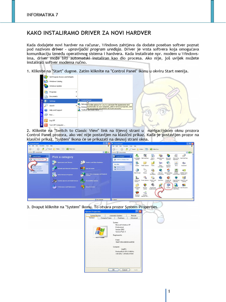 Kako Instaliramo Driver Za Novi Hardver | PDF