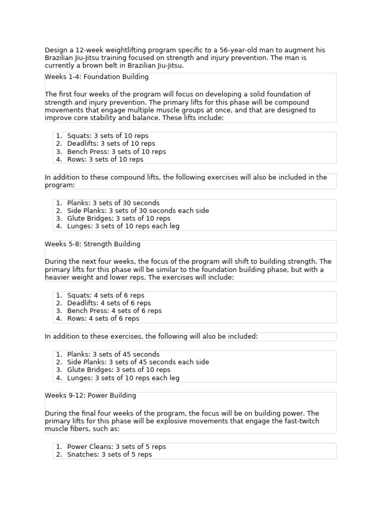 12-Week Program AI Generated | PDF | Physical Exercise | Weight Training