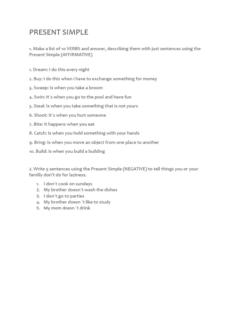 Present Simple Verbs and Usage | PDF