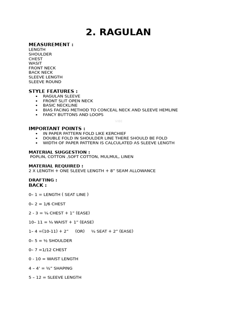 Ragulan Sleeve Design Instructions | PDF | Seam (Sewing) | Blouse