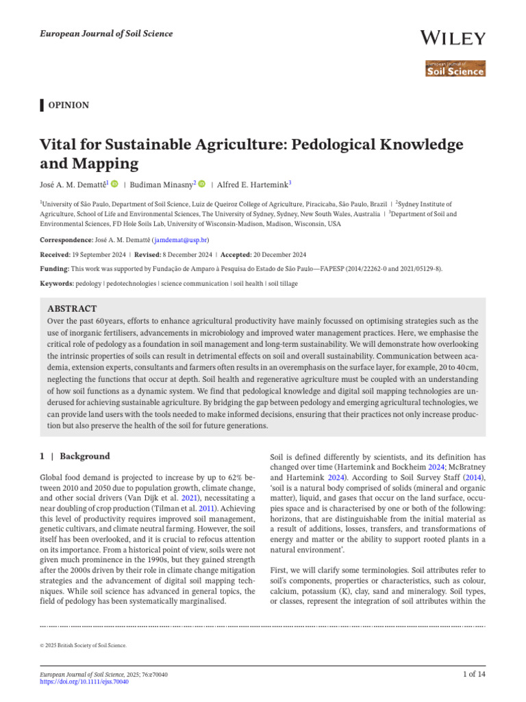 Aula 15 Vital For Sustainable Agriculture Pedological Knowledge | PDF ...