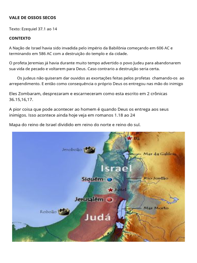 Ezequiel 37: O Vale dos Ossos Secos | PDF | Reino de Judá | Deus