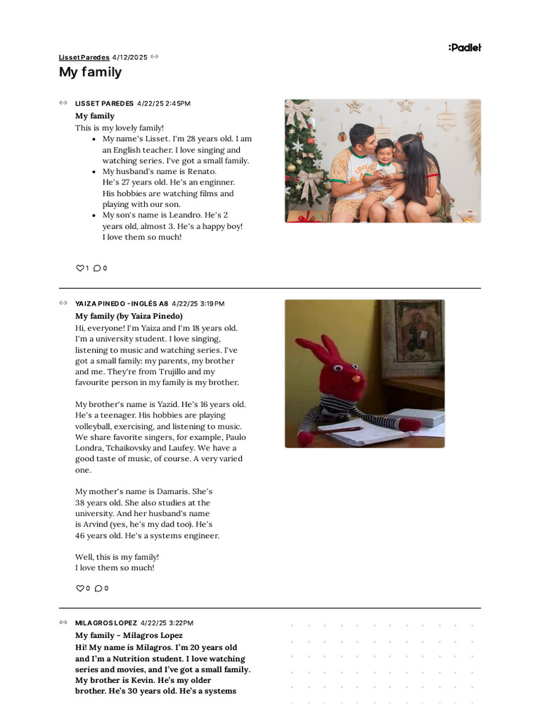 My Family: Personal Introductions | PDF