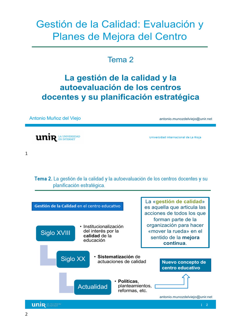Documeto 03 Tema 2 La Gestión de La Calidad y La Autoevaluación de Los ...
