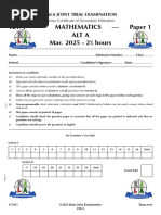 KCSE 2024 Mathematics Paper 2 Marking Scheme | PDF