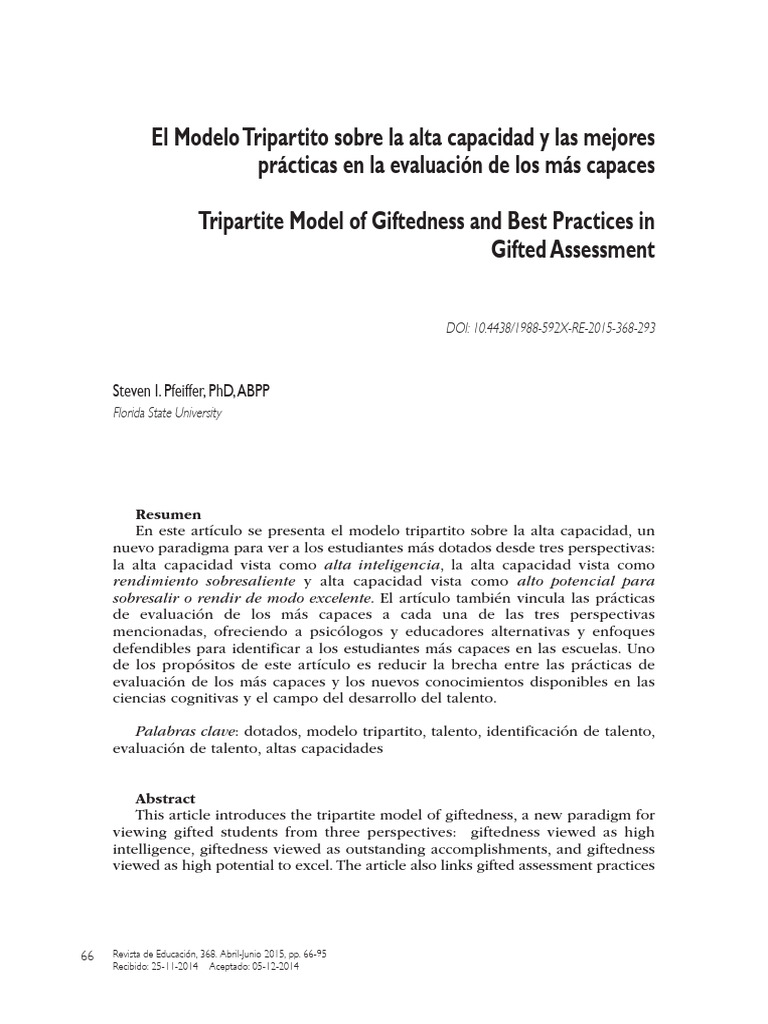 2015_ Modelo Tripartito de Pfeiffer | PDF | Inteligencia | Cociente de ...