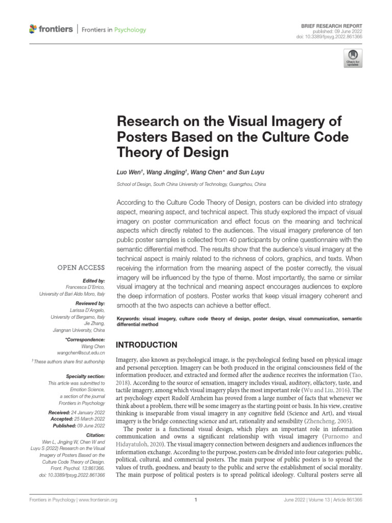 Research On The Visual Imagery of Posters Based On | PDF | Mental Image ...