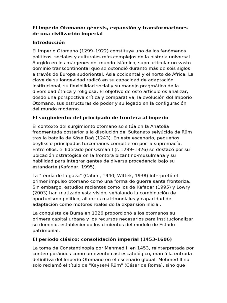 Sociedad en el Imperio Otomano | PDF | imperio Otomano | imperio Romano