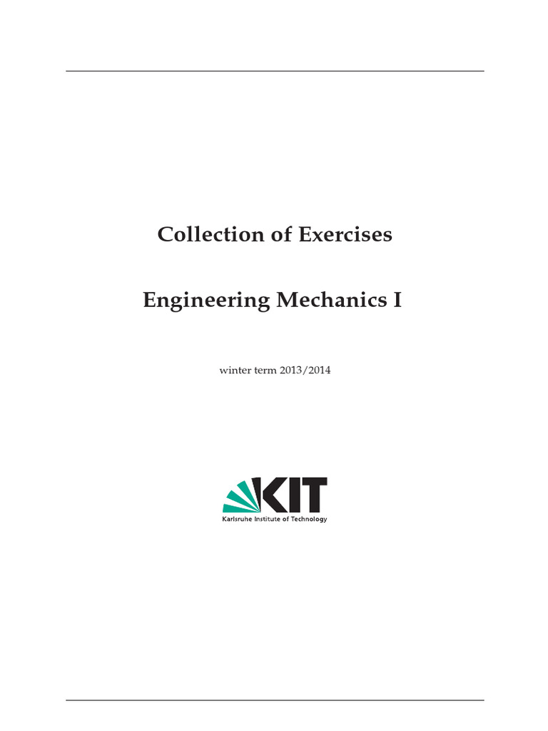 Engineering Mechanics I Exercises 2013 | PDF | Bending | Beam (Structure)